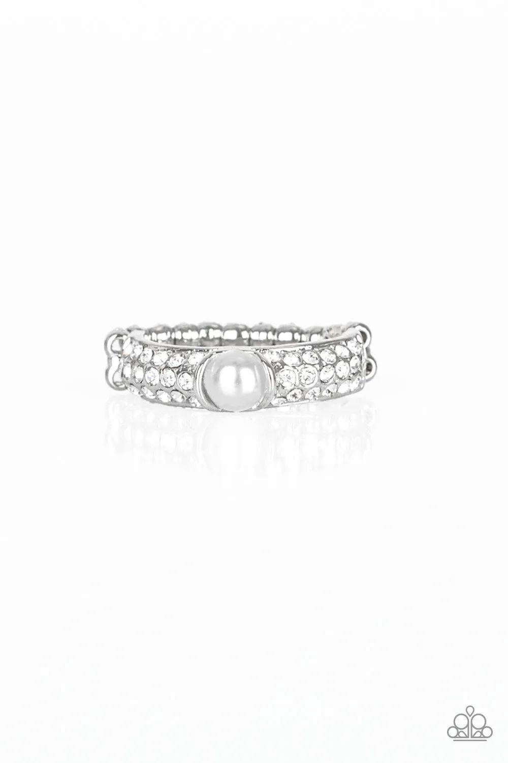 Open Door Jewelry - Brighten Your Day - White Ring - Paparazzi Accessories