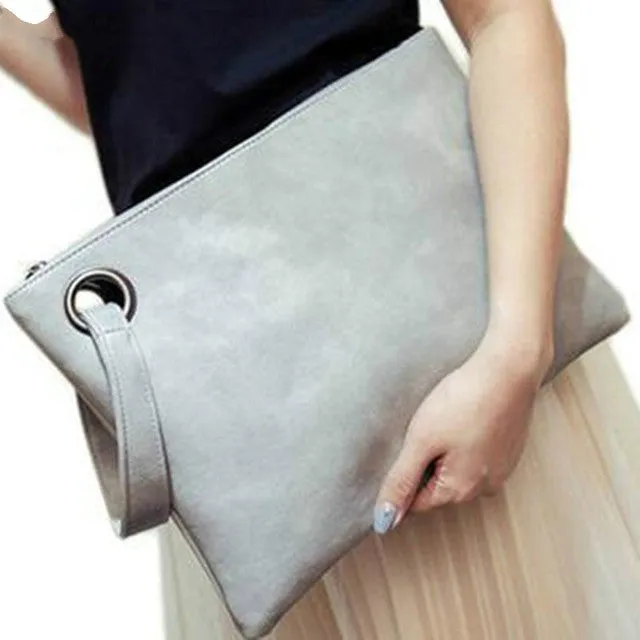 Oversize envelope clutch wristlet handbag