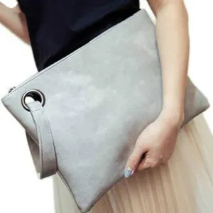 Oversize envelope clutch wristlet handbag