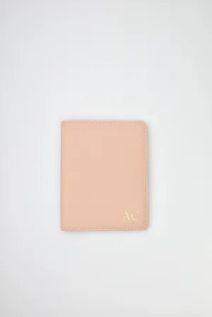 Personalised Leather Passport Holder- Sandy Beige