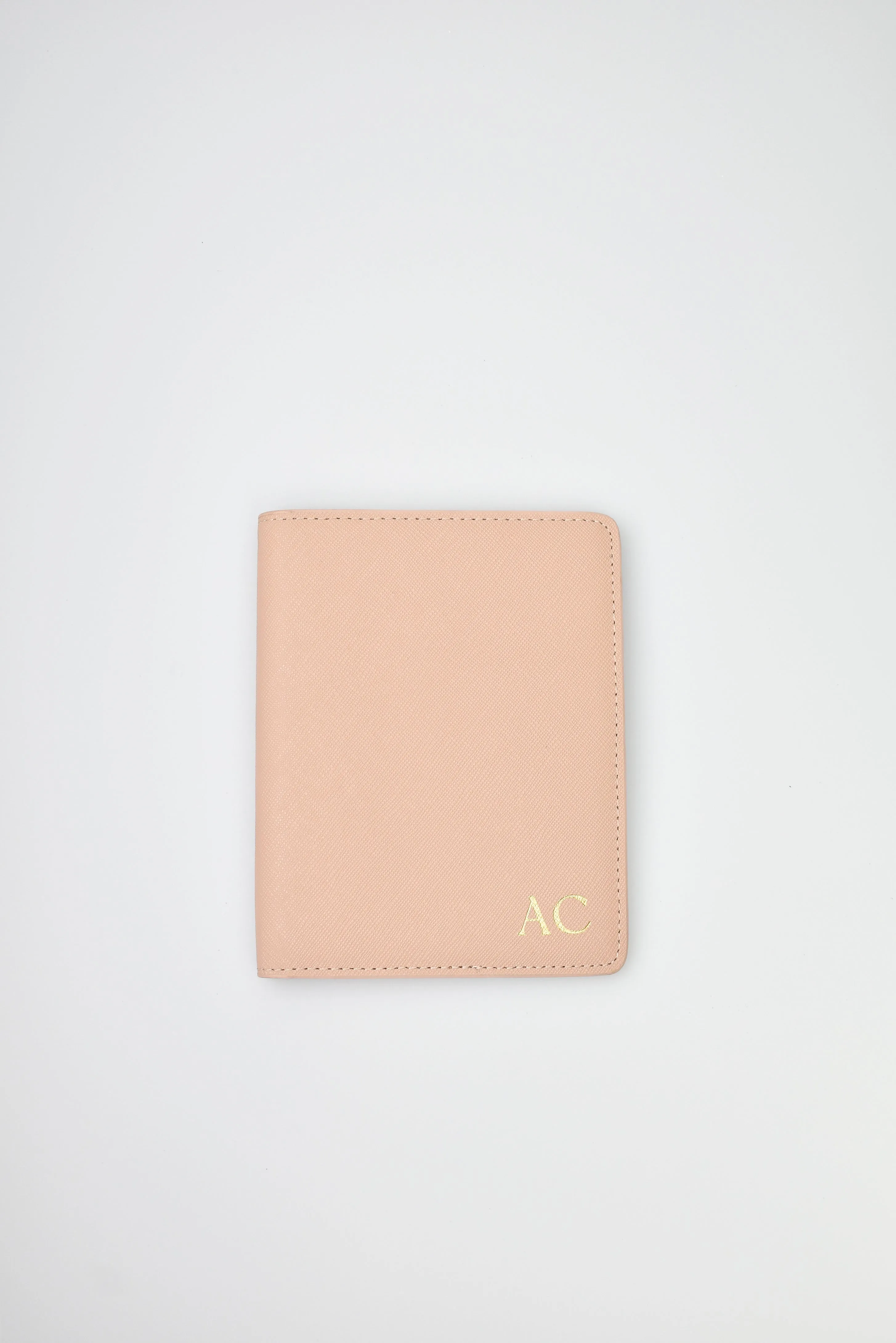Personalised Leather Passport Holder- Sandy Beige