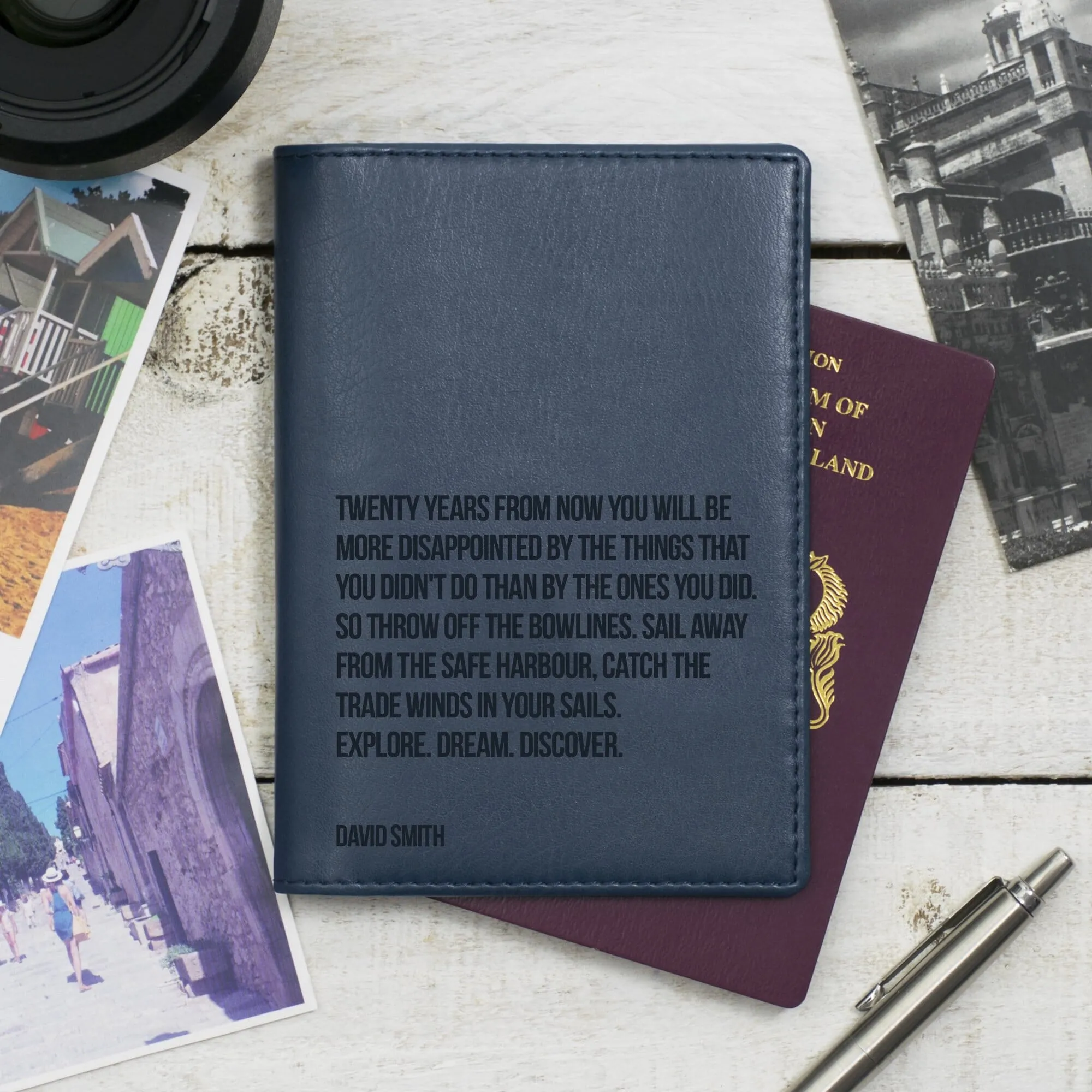 Personalised Travel Quote Passport Cover