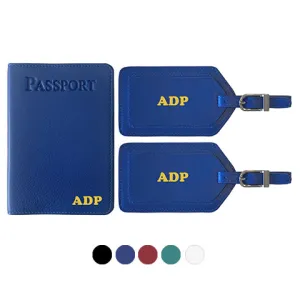 Personalized Passport Cover Holder and 2 Luggage Tags