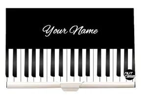 Personalized Visiting Card Holder Case - Piano Music
