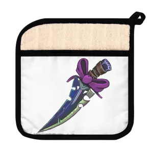 Pink Ribbon and Sword Pot Holder with Pocket