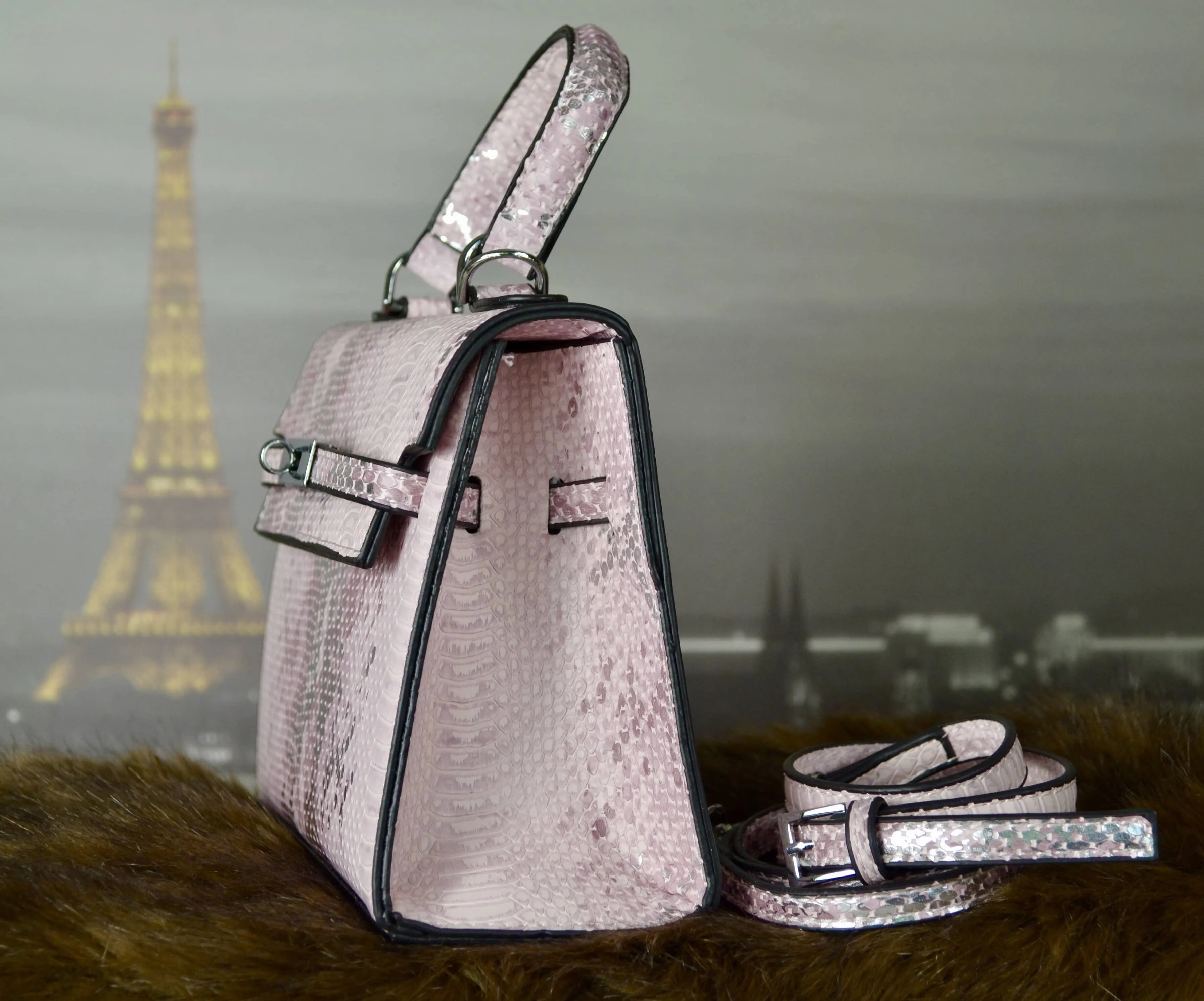 PINK / SILVER SNAKE SKIN
