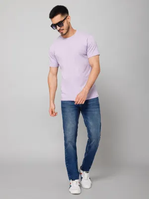 Plain Cotton Lycra Mauve T-shirt