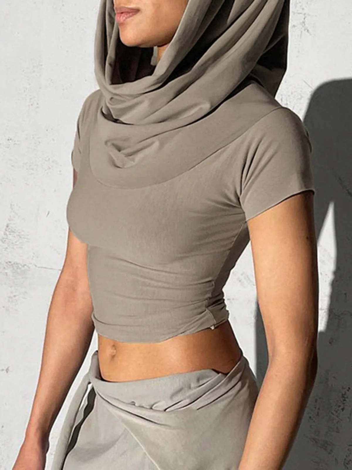 Plain Ruched Graceful Short Top