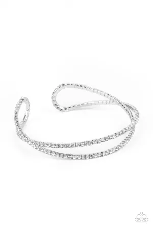 Plus One Status - White Bracelet - Paparazzi Accessories