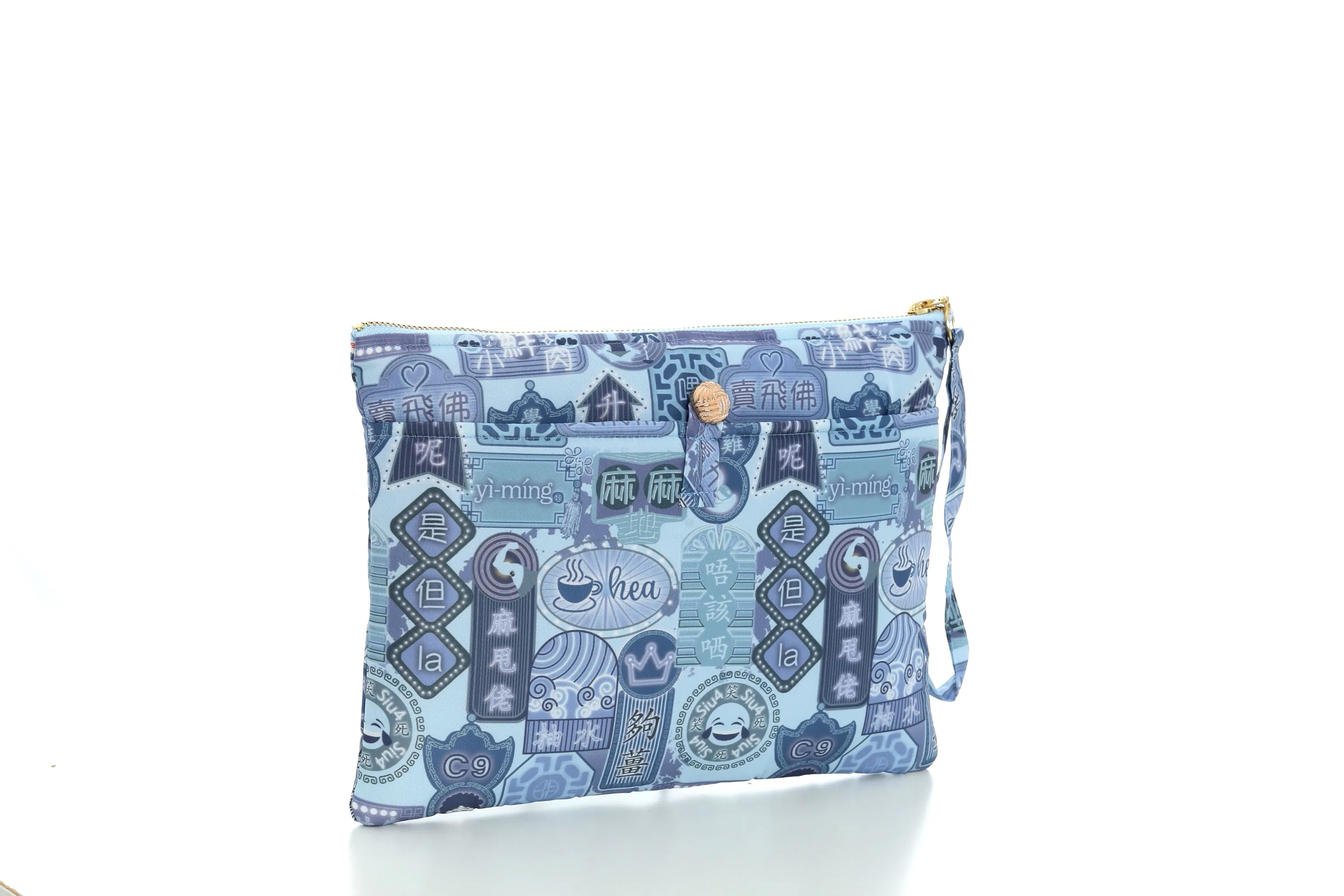 POSEY Canton-slang Print Puffy Clutch (Blue)