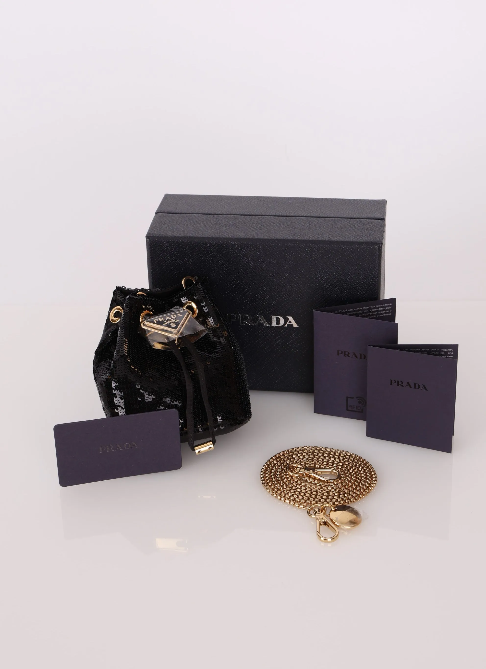 Prada Sequin Micro Bucket Bag