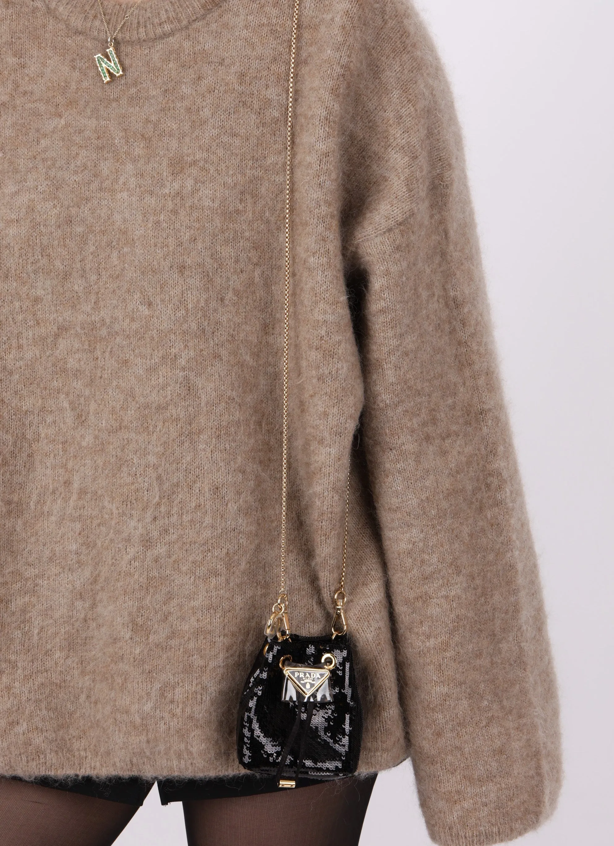 Prada Sequin Micro Bucket Bag