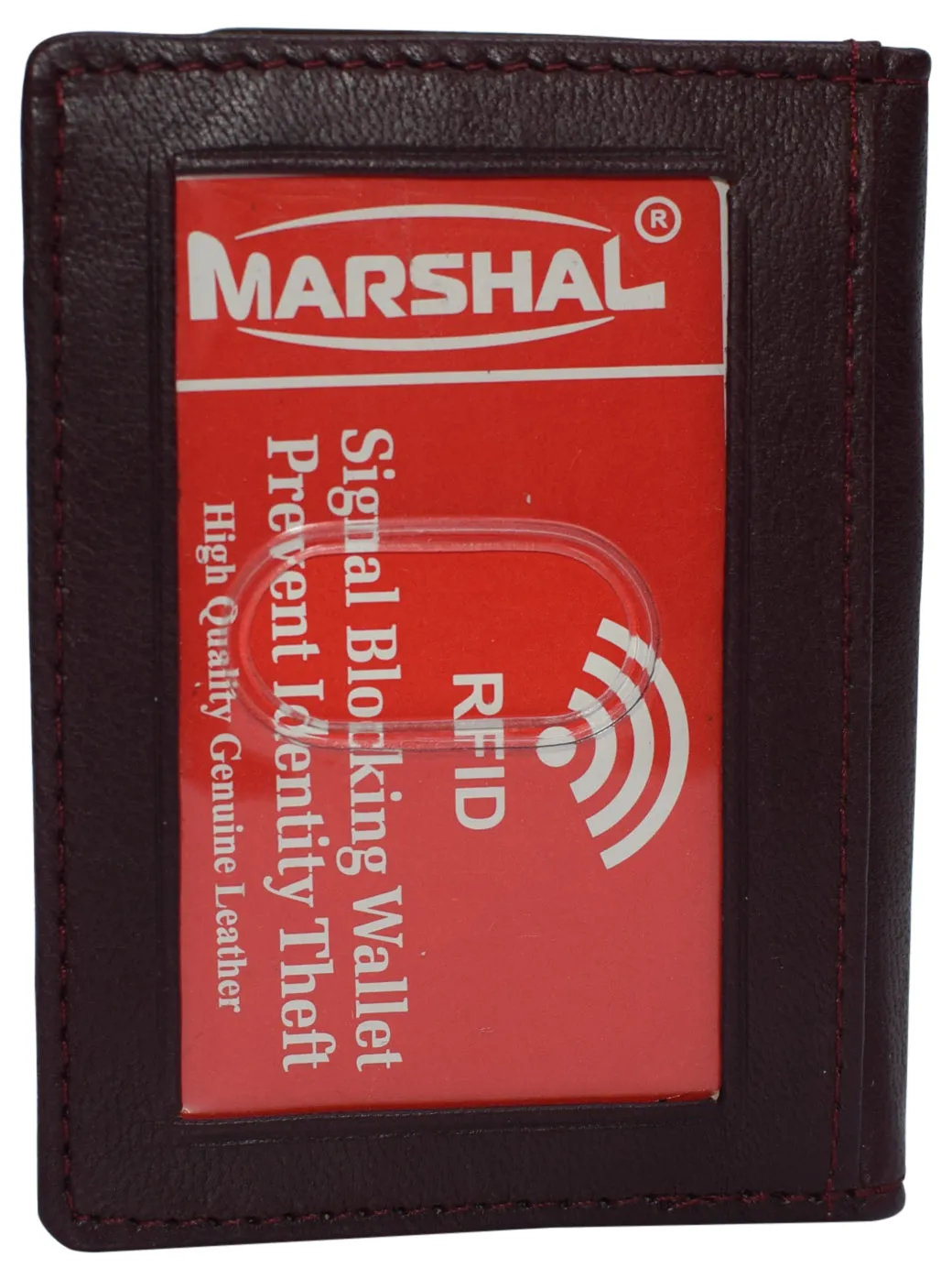 RFID Blocking Slim Thin Leather Credit Card Triple ID Window Mini Wallet Bifold Driver License Safe