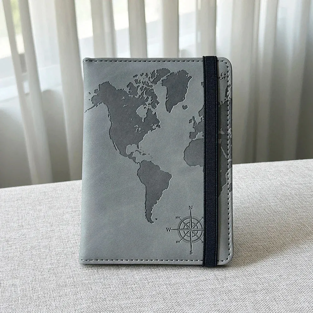 Rfid Blocking World Map Anti magnetic Passport Case