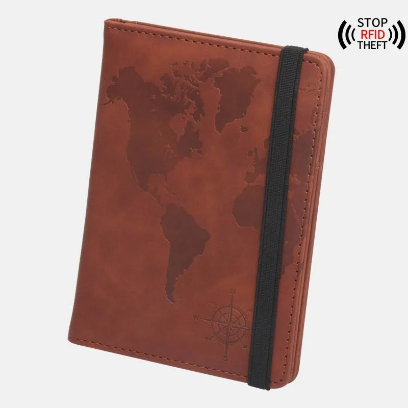 Rfid Blocking World Map Anti magnetic Passport Case