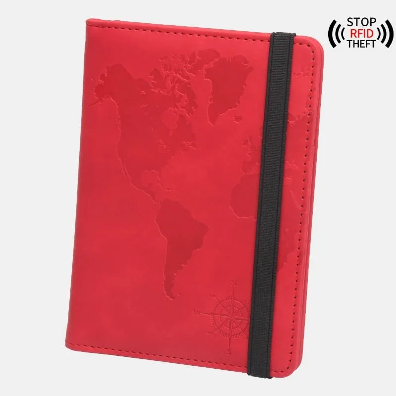 Rfid Blocking World Map Anti magnetic Passport Case