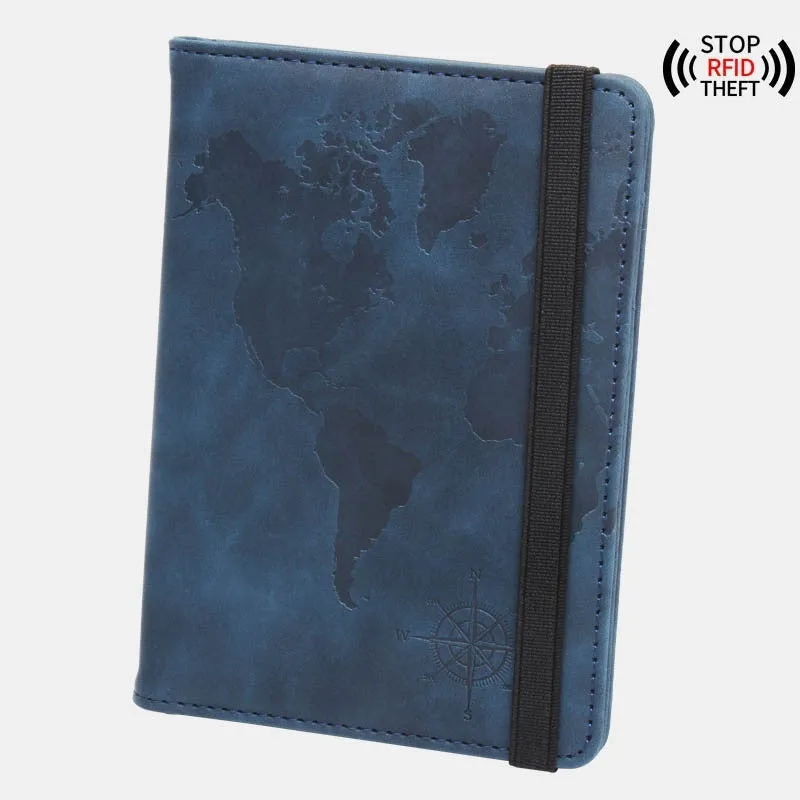 Rfid Blocking World Map Anti magnetic Passport Case