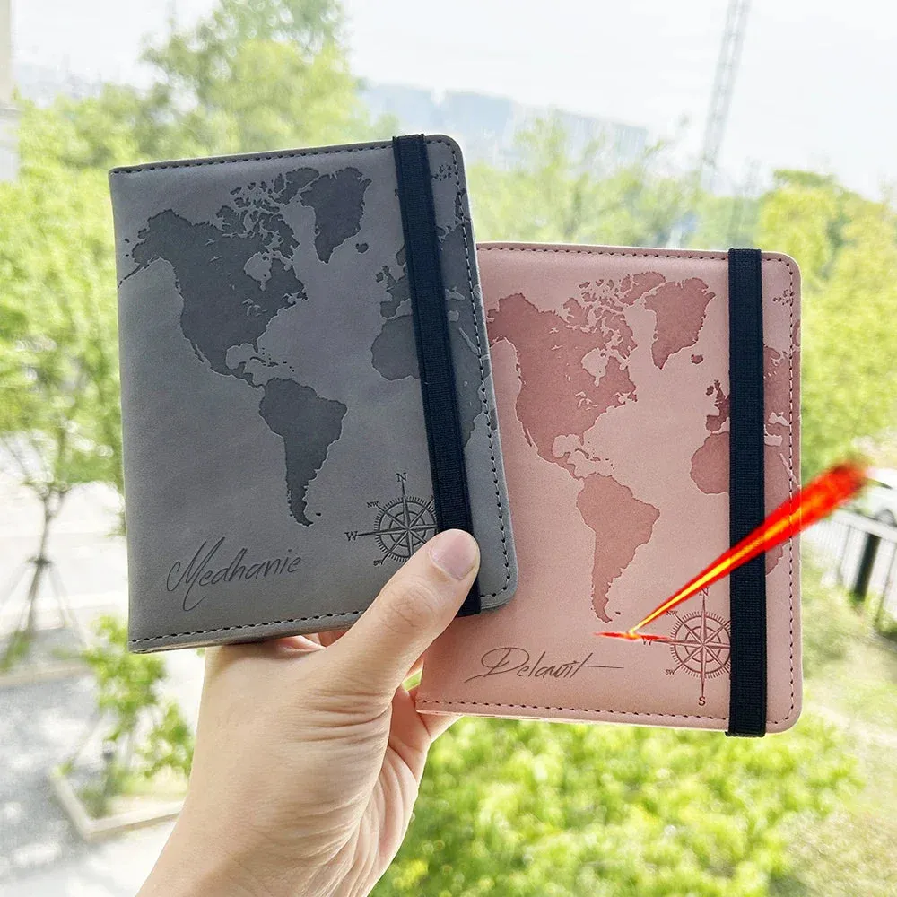 Rfid Blocking World Map Anti magnetic Passport Case