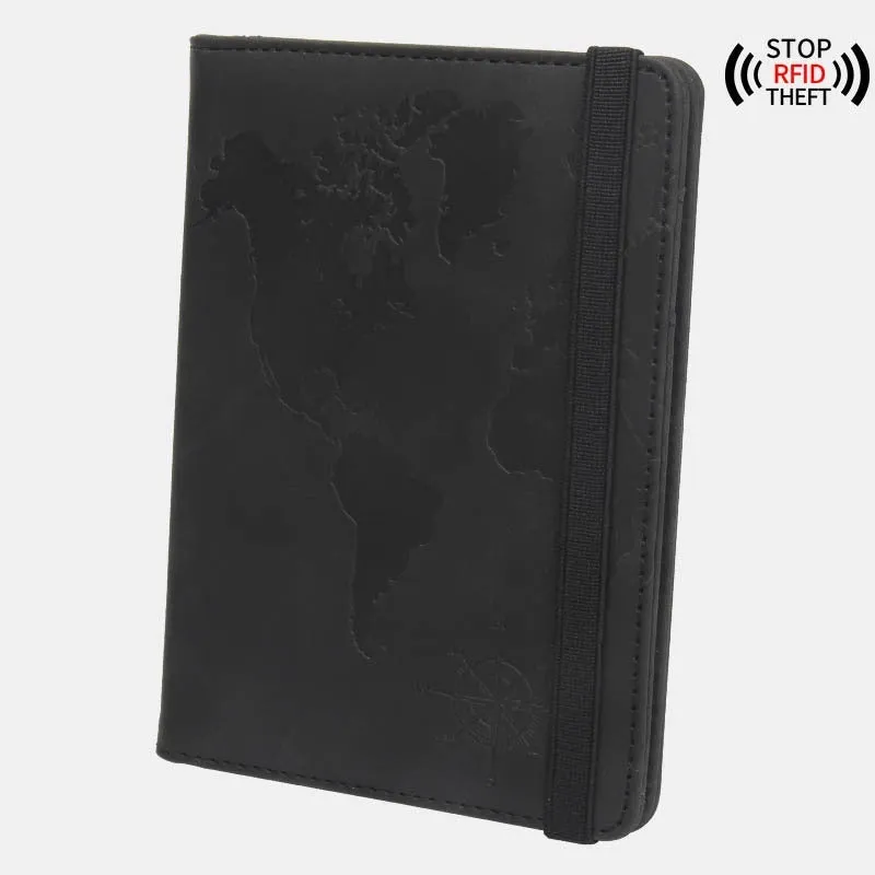 Rfid Blocking World Map Anti magnetic Passport Case