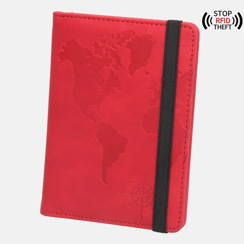 Rfid Blocking World Map Anti magnetic Passport Case
