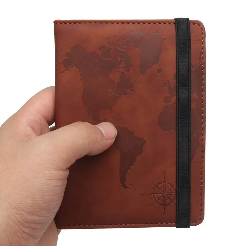 Rfid Blocking World Map Anti magnetic Passport Case