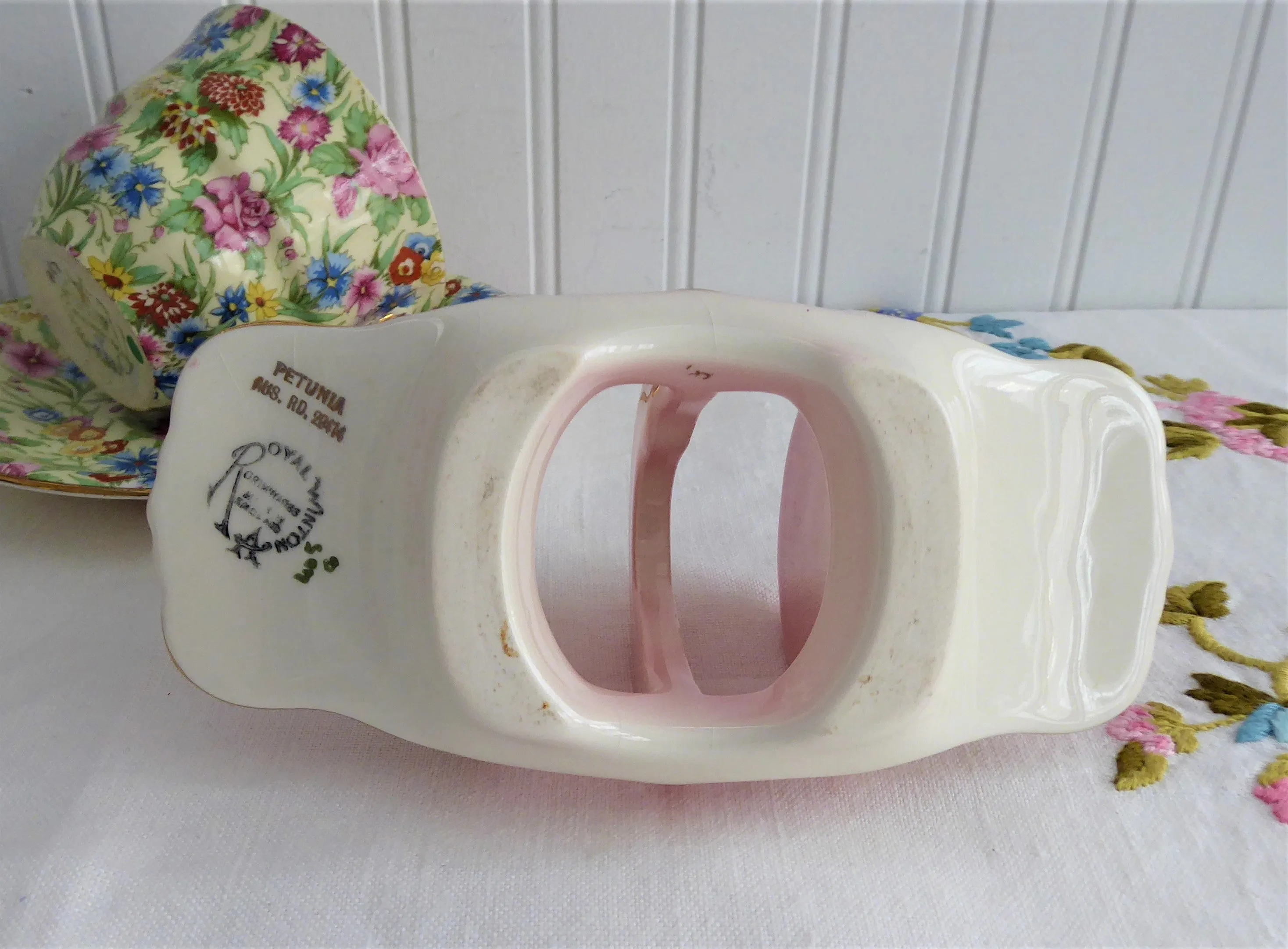Royal Winton Pink Petunia Toast Rack Vintage 1940s Toast Holder Letters Tea Party