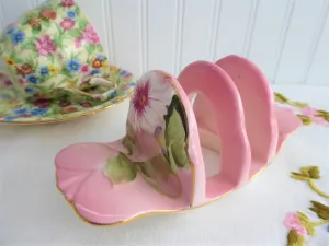 Royal Winton Pink Petunia Toast Rack Vintage 1940s Toast Holder Letters Tea Party