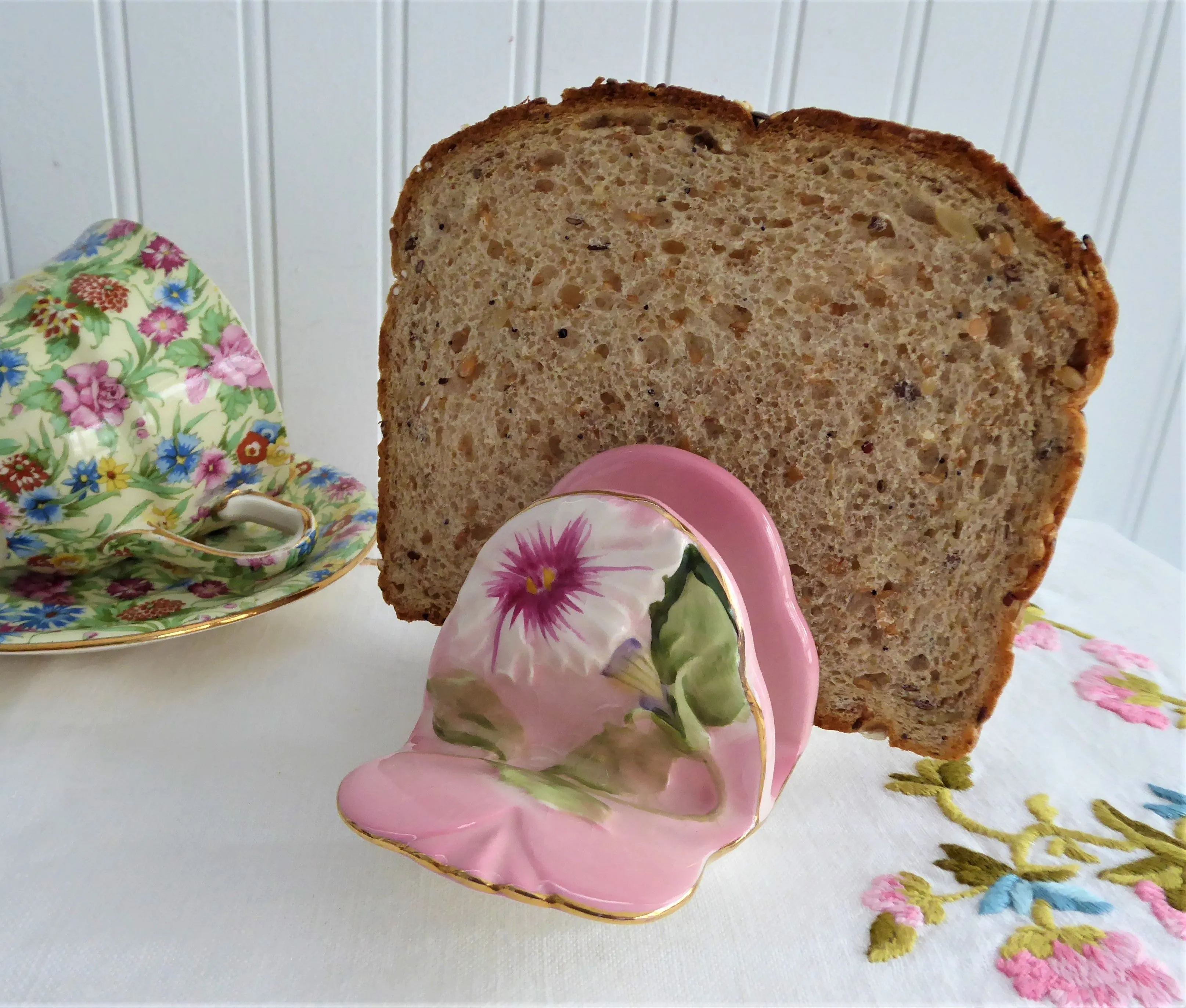 Royal Winton Pink Petunia Toast Rack Vintage 1940s Toast Holder Letters Tea Party