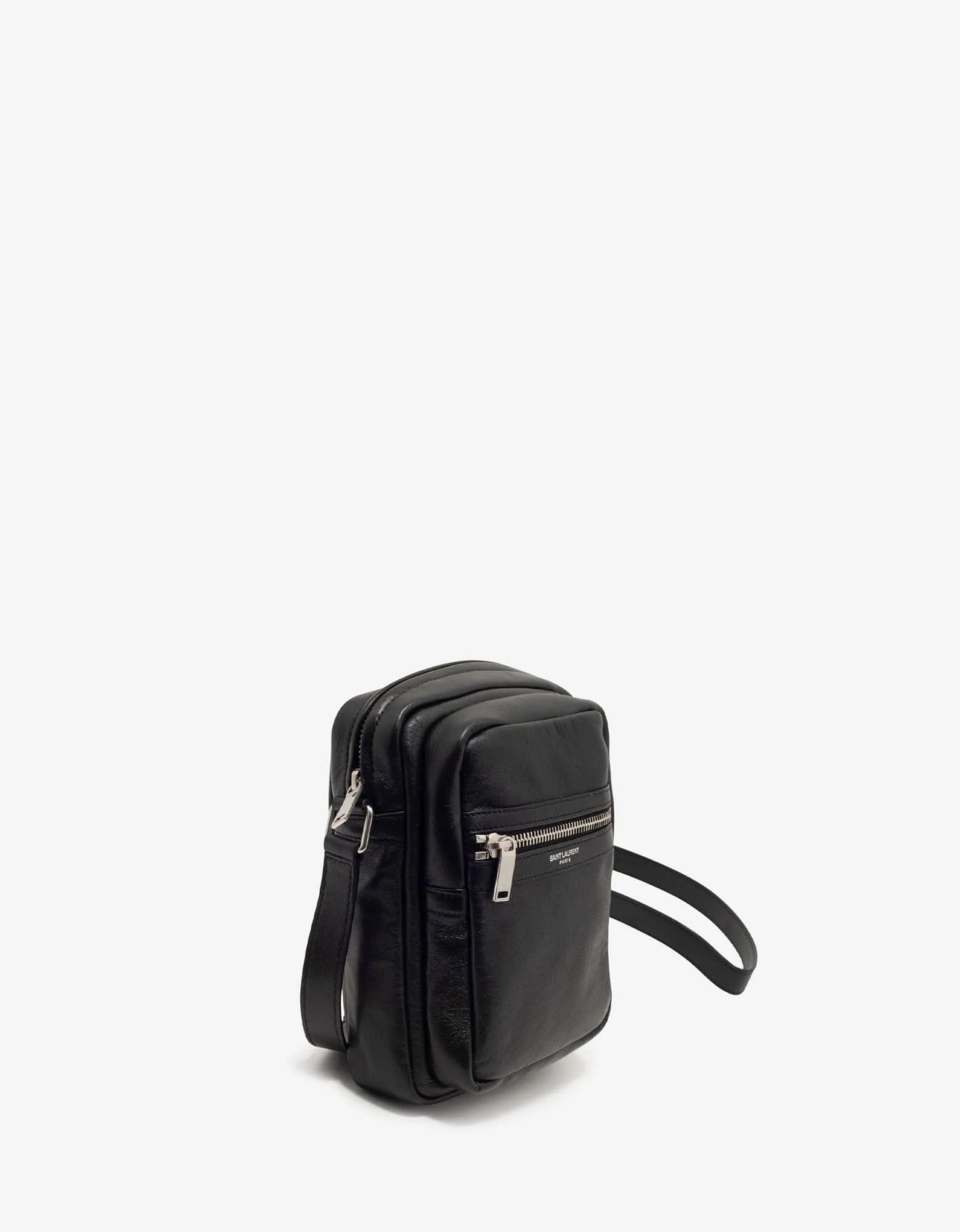 Saint Laurent Black Leather Brad Pouch