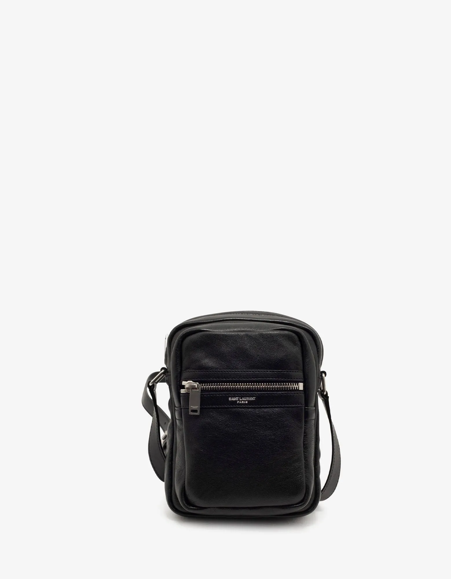 Saint Laurent Black Leather Brad Pouch