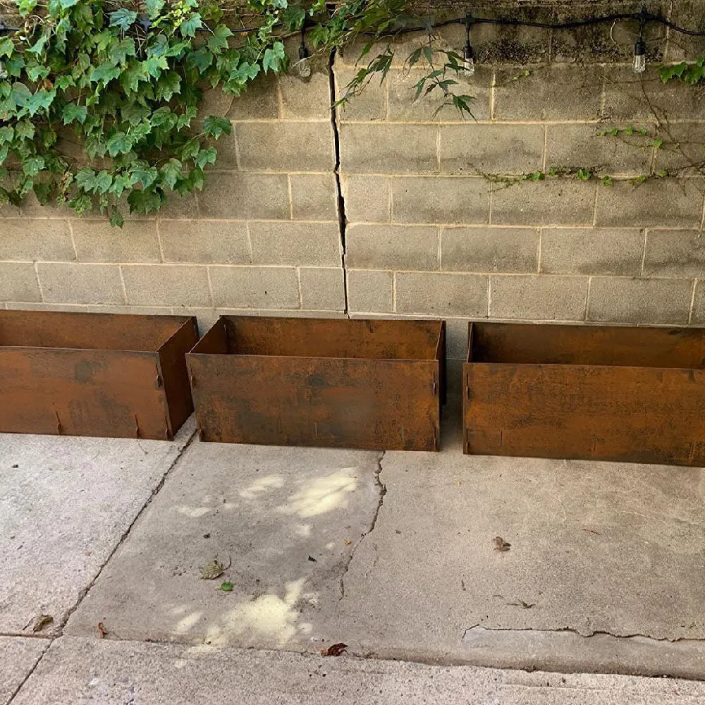 Scratch and Dent - Corten Steel Planter Box | 39" x 15" x 16" - FINAL SALE