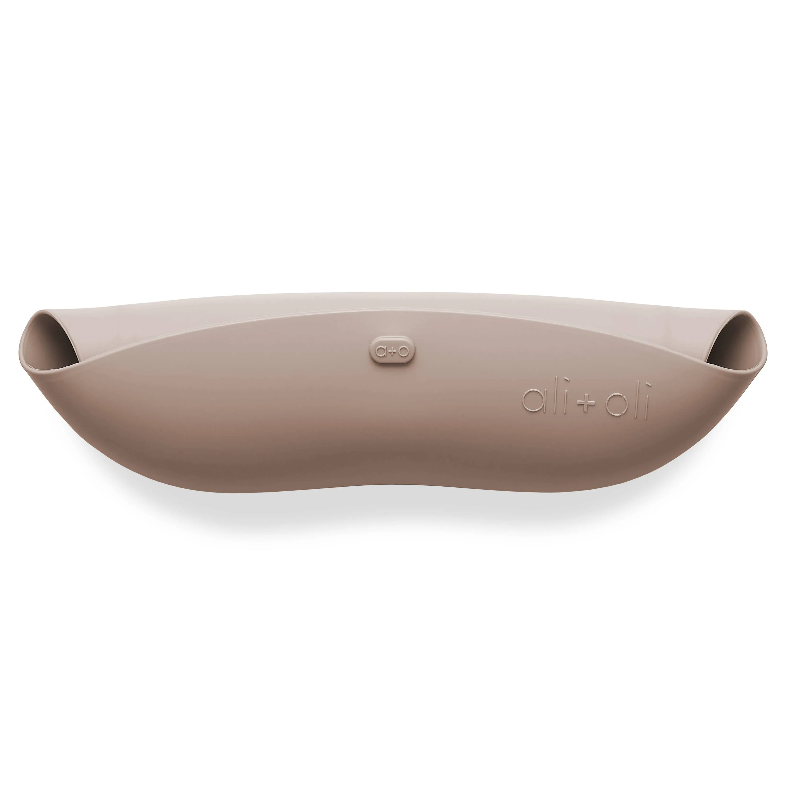 Silicone Baby Bib Roll Up & Stay Closed (Taupe)