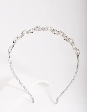 Silver Diamante Chain Link Headband