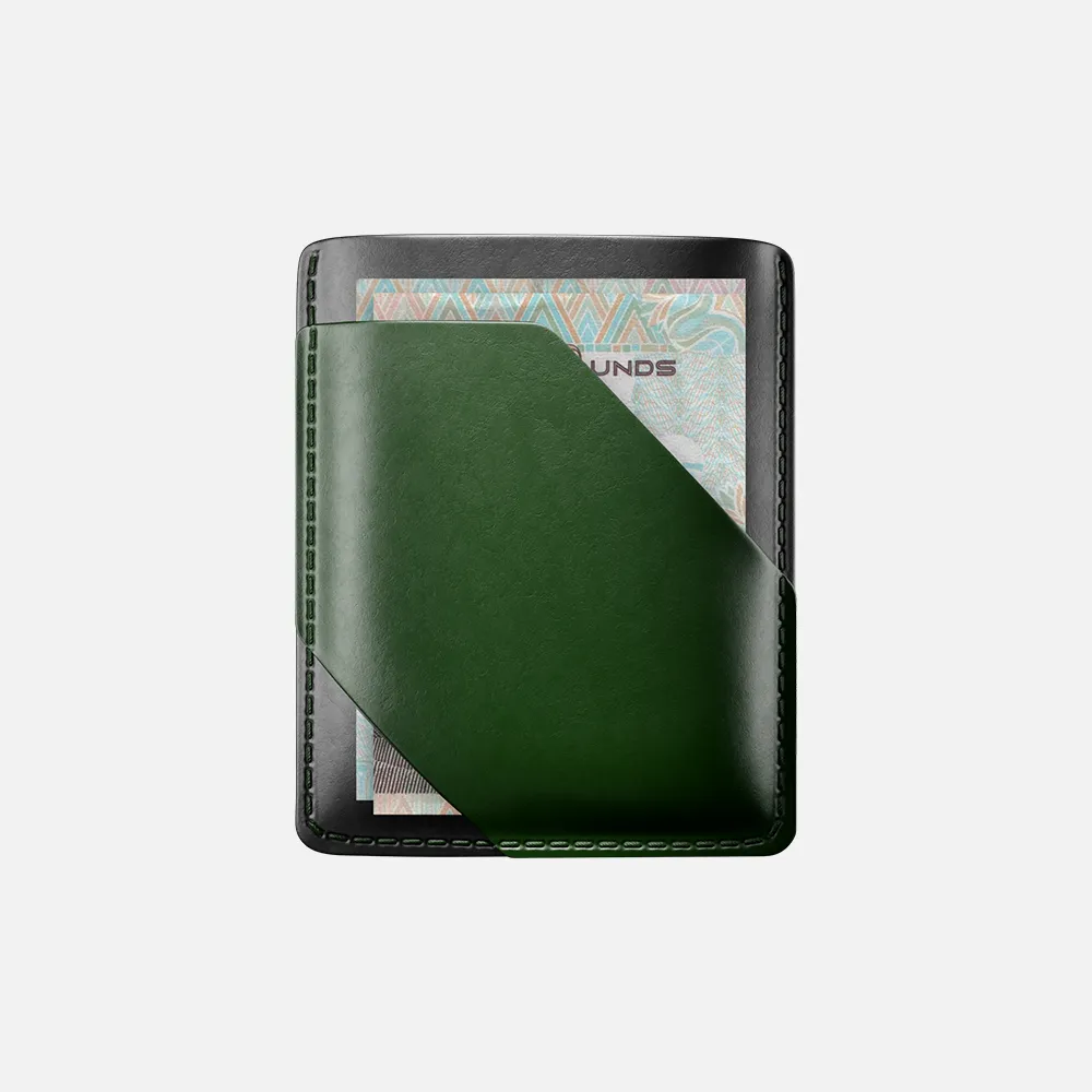Simple Cardholder - Natural Genuine Leather - Black/Green
