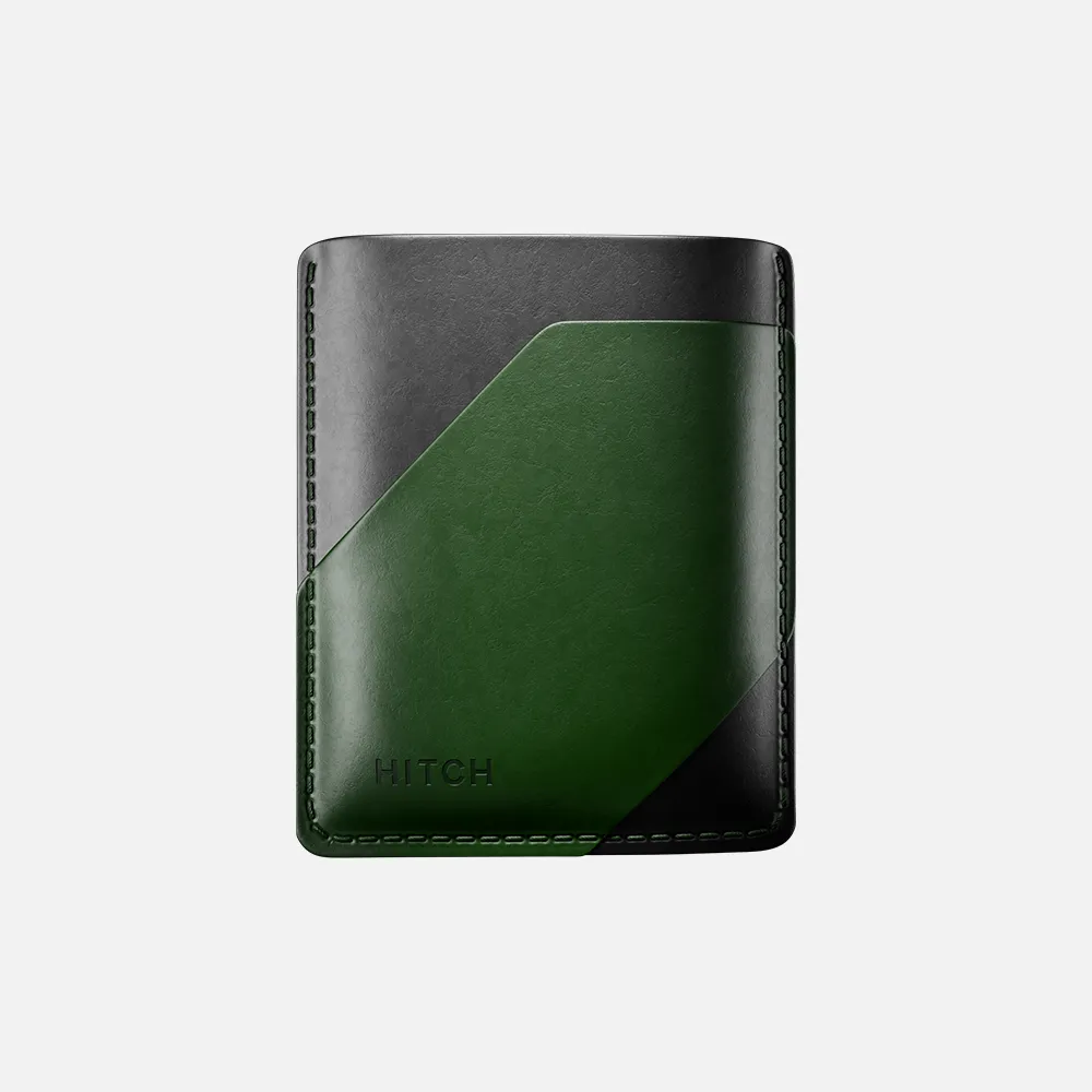 Simple Cardholder - Natural Genuine Leather - Black/Green