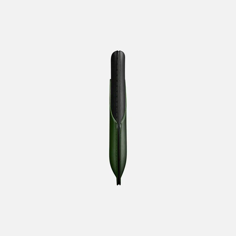 Simple Cardholder - Natural Genuine Leather - Black/Green