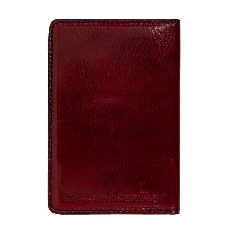 Small Full Grain Italian Leather Passport Holder - Gulliver's Travels