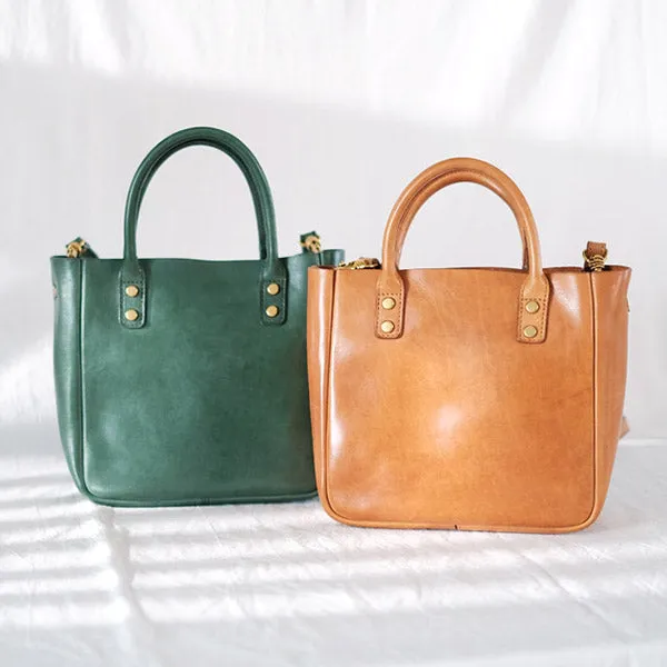 Small Womens Leather Crossbody Tote Brown Leather Handbag For Women