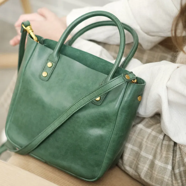 Small Womens Leather Crossbody Tote Brown Leather Handbag For Women