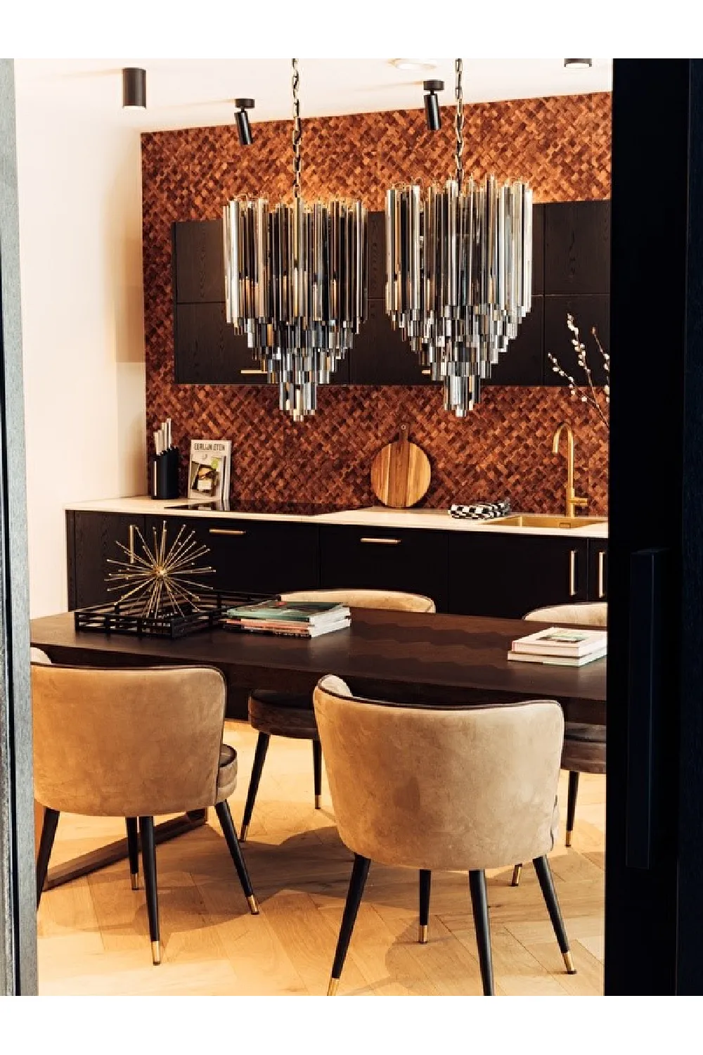 Smoked Glass Chandelier | Eichholtz Salerno