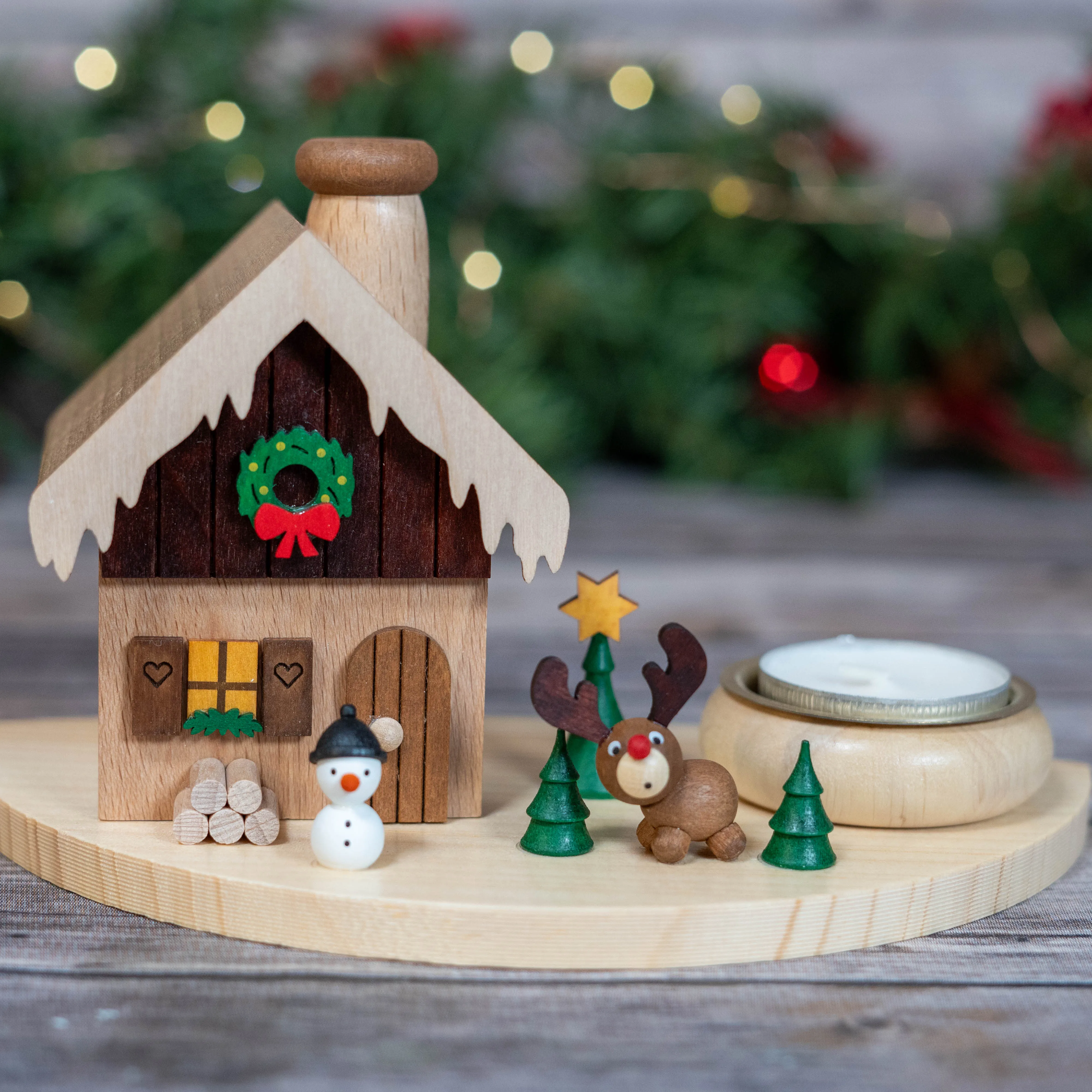 Smoker-Christmas Icicle House w/ Tea Light