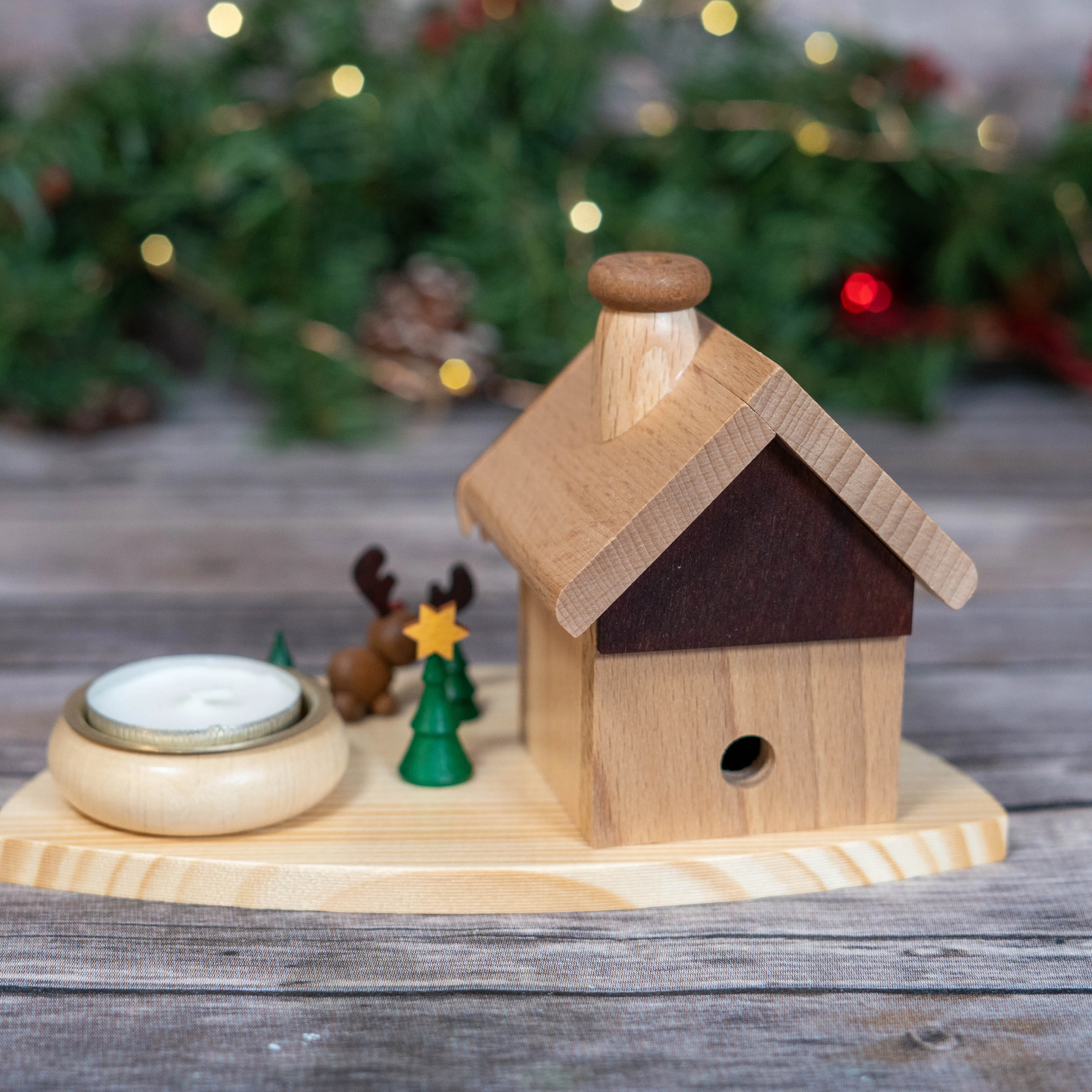 Smoker-Christmas Icicle House w/ Tea Light