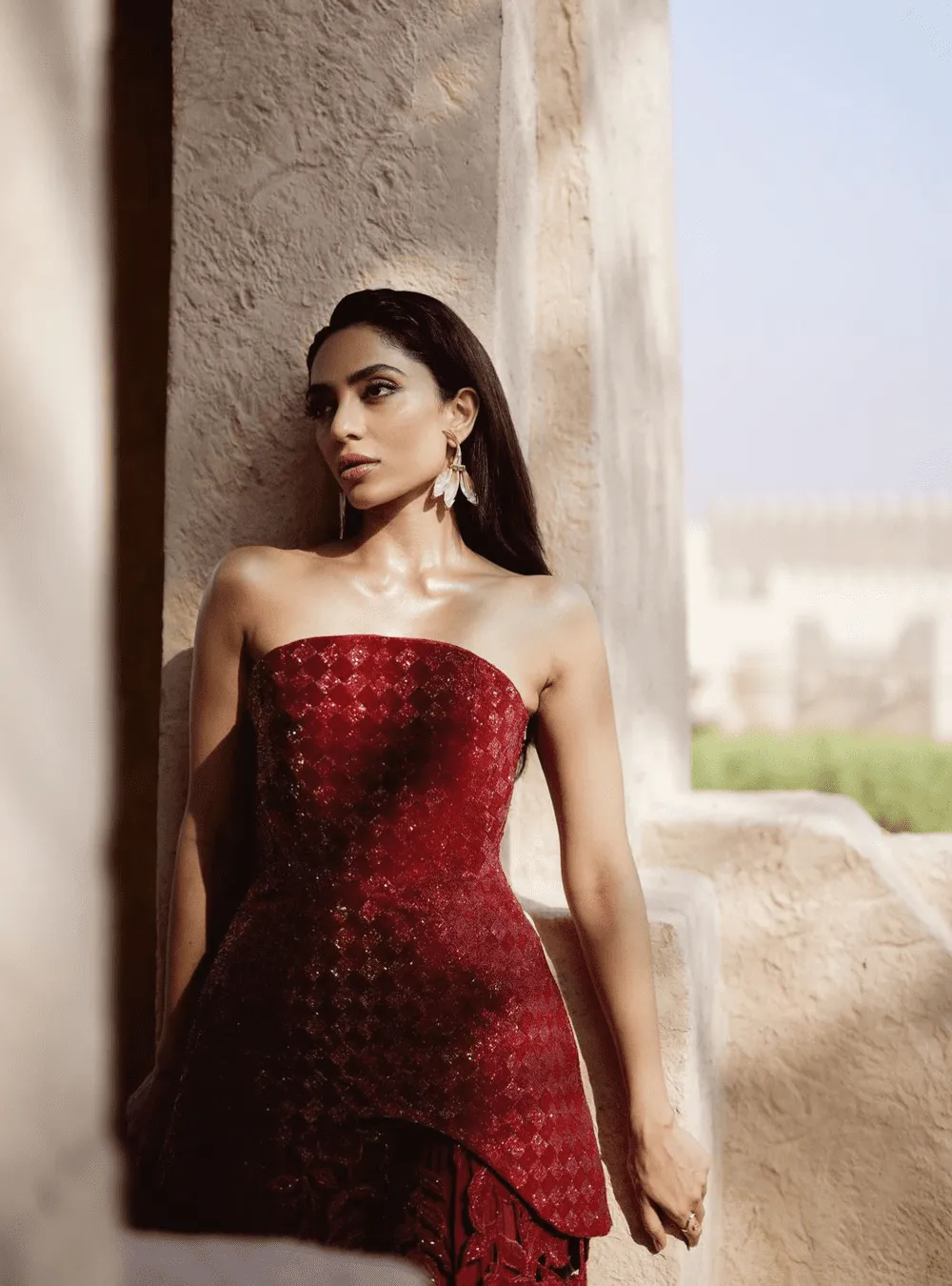 Sobhita Dhulipala Wearing Le Palm Serefina Drop Earrings