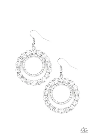 Spotlight Shout Out - White Earrings - Paparazzi Accessories