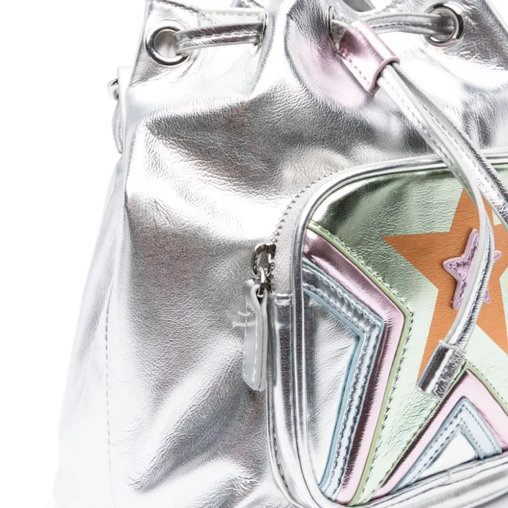 Stella McCartney Kids Star Print Metallic Bucket Bag