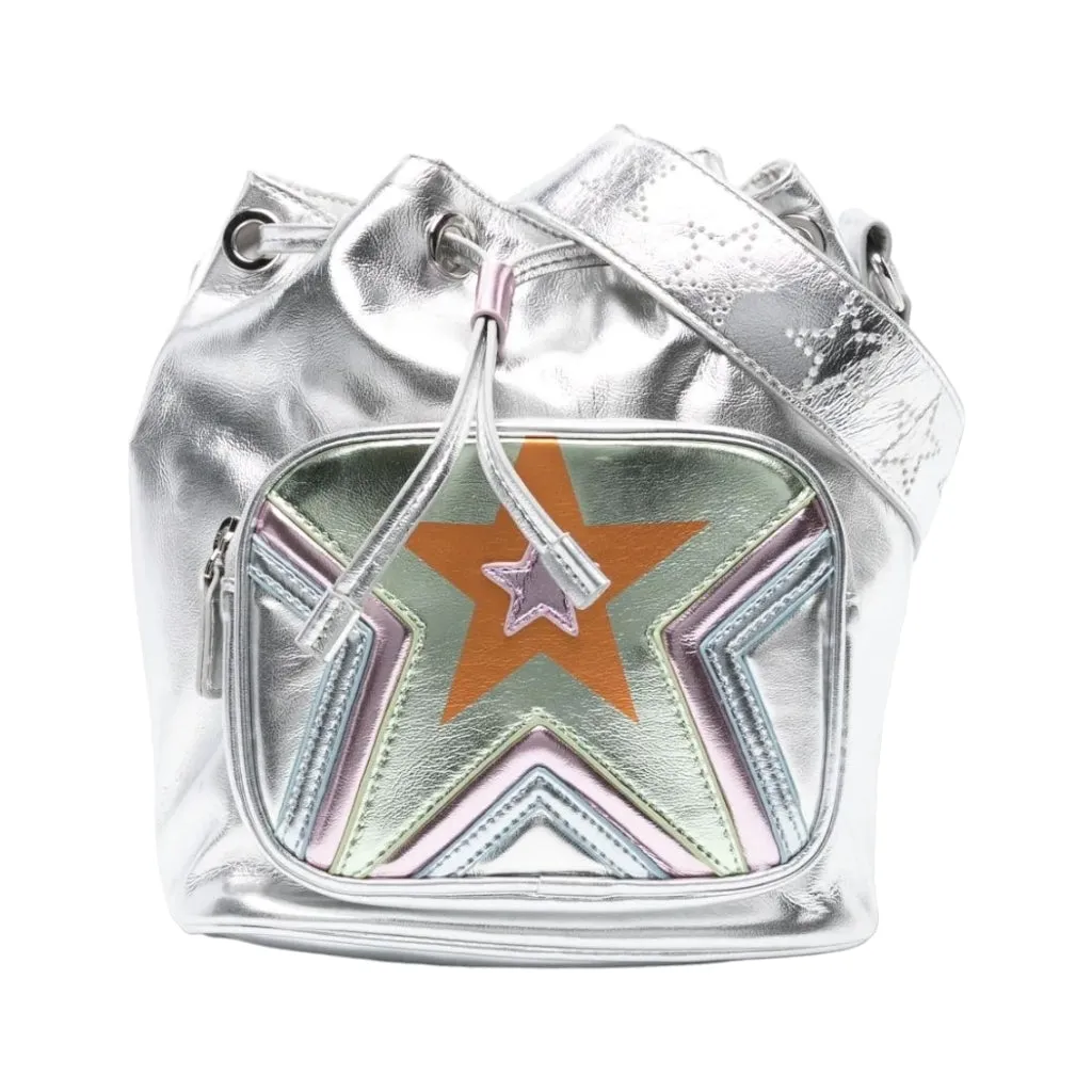 Stella McCartney Kids Star Print Metallic Bucket Bag