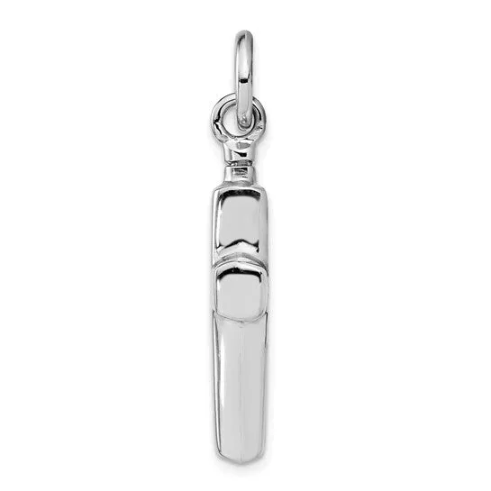 Sterling Silver Polished Cross Ash Holder Pendant - Memorial Keepsake Jewelry