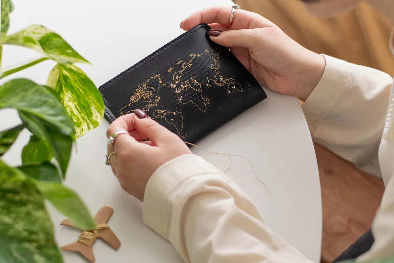 Stitch Passport & Luggage Tag Set - Black
