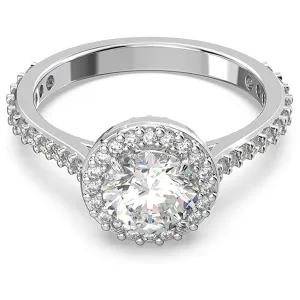 Swarovski Part of the Constella Collection Women's Clear Centerpiece and Pavé Zirconia on a Rhodium Finish Setting Size 9 Una Ring - 5642626