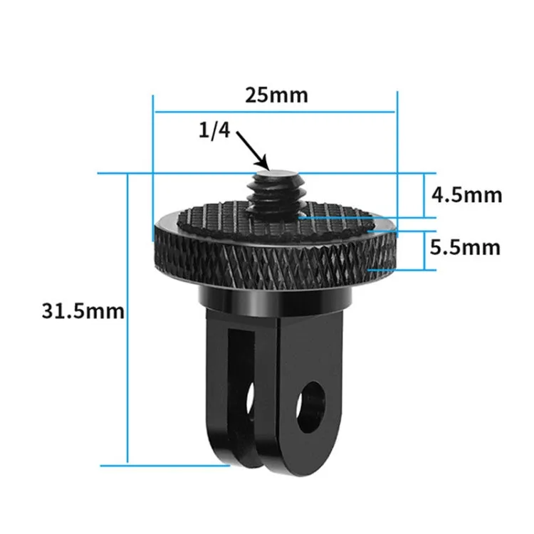 TELESIN Aluminum Alloy 1/4 Transfer Head Sports Camera Accessories For GoPro HERO11 Black / HERO9 Black / DJI Osmo Action 3